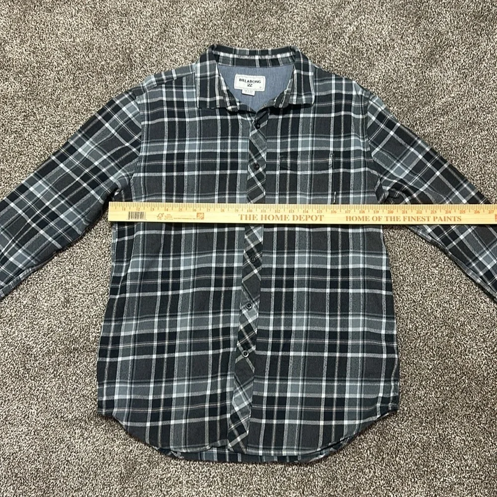 Billabong Men's Henderson Long Sleeve Woven Flannel medium Black Heather - Picture 6 of 12